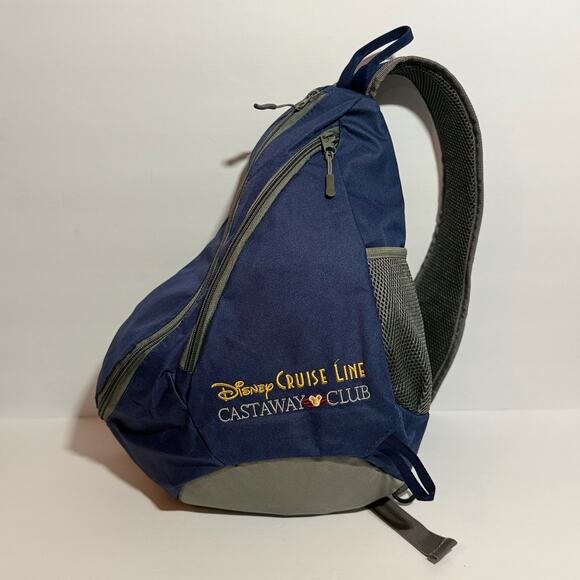 🛳️ NWOT Disney Cruise Line Sling Backpack Blue Gray Mickey Daypack Shoulder Bag - Picture 1 of 5